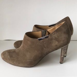 Coach Seneca Suede/Print Snake Booties 7.5